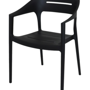 Fauteuil de jardin en polypropylène noir – 53,5 x 56 x 83 cm