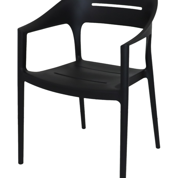 Fauteuil de jardin en polypropylène noir – 53,5 x 56 x 83 cm