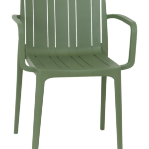 Fauteuil de jardin en polypropylène vert – 52 x 57,5 x 80 cm