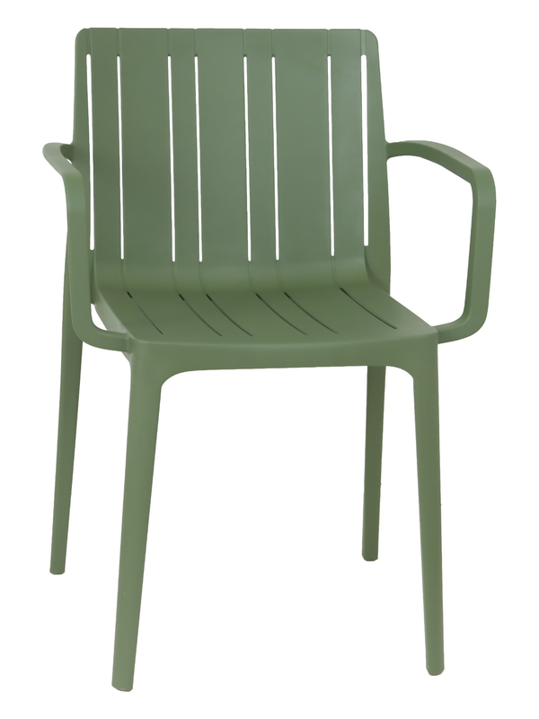 Fauteuil de jardin en polypropylène vert – 52 x 57,5 x 80 cm