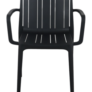 Fauteuil de jardin en polypropylène noir – 52 x 57,5 x 80 cm