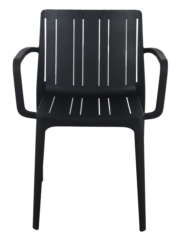 Fauteuil de jardin en polypropylène noir – 52 x 57,5 x 80 cm