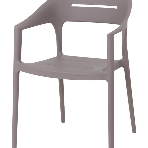 Fauteuil de jardin en polypropylène taupe – 53,5 x 56 x 83 cm