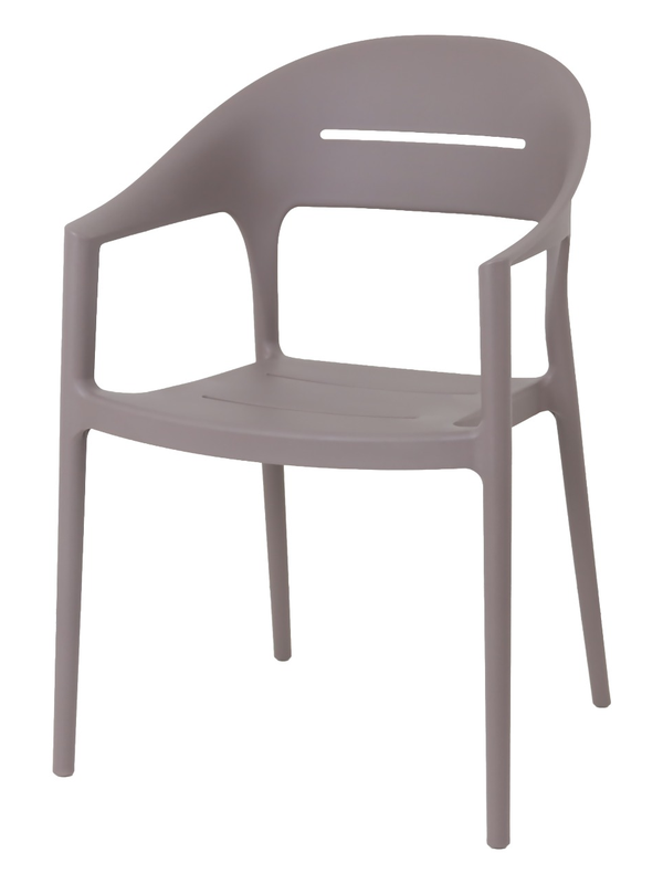Fauteuil de jardin en polypropylène taupe – 53,5 x 56 x 83 cm