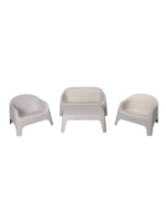 Salon de jardin 4 places+table en polypropylène beige