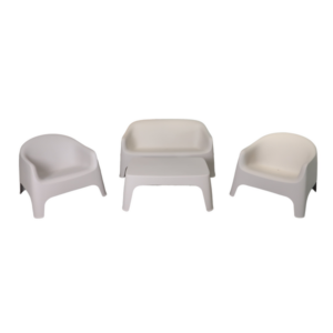 Salon de jardin 4 places+table en polypropylène beige