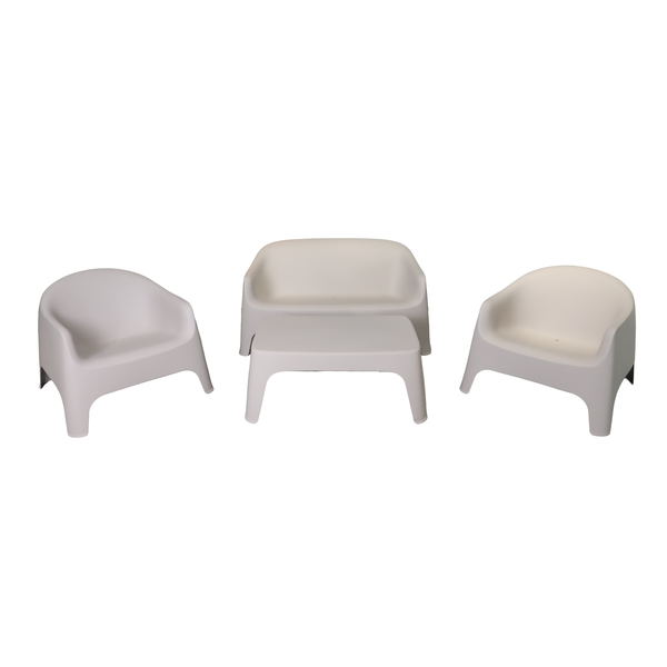 Salon de jardin 4 places+table en polypropylène beige