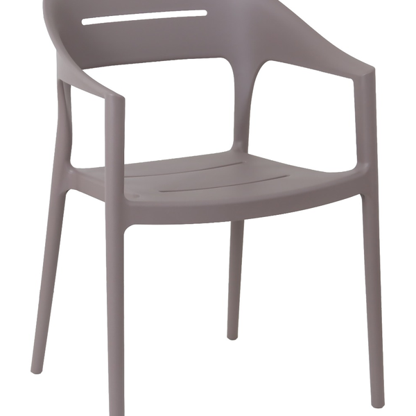 Fauteuil de jardin en polypropylène taupe – 52 x 57,5 x 80 cm