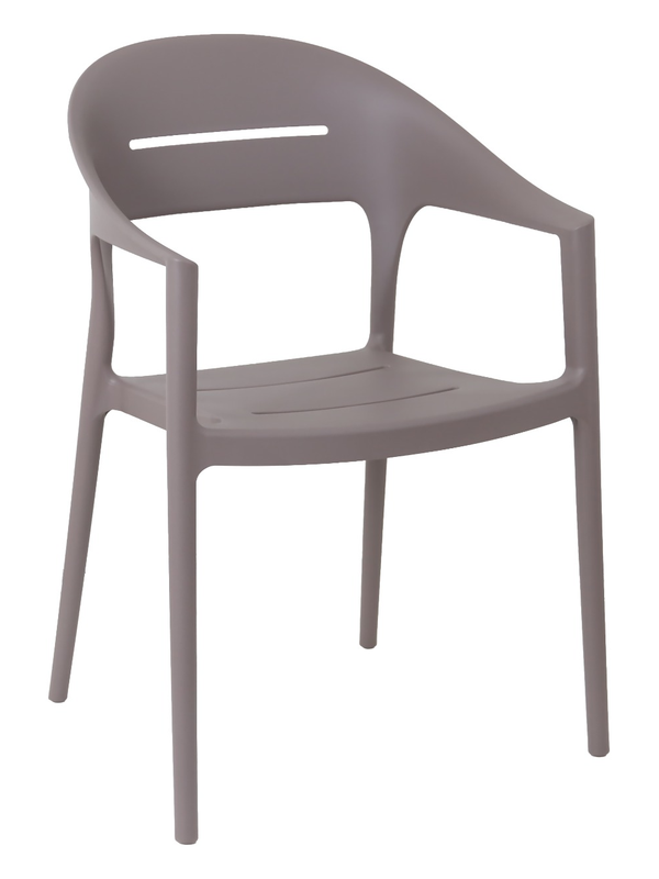 Fauteuil de jardin en polypropylène taupe – 52 x 57,5 x 80 cm