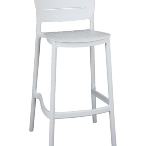 Tabouret de bar en polypropylène blanc – 48 x 50 x 103,6 cm