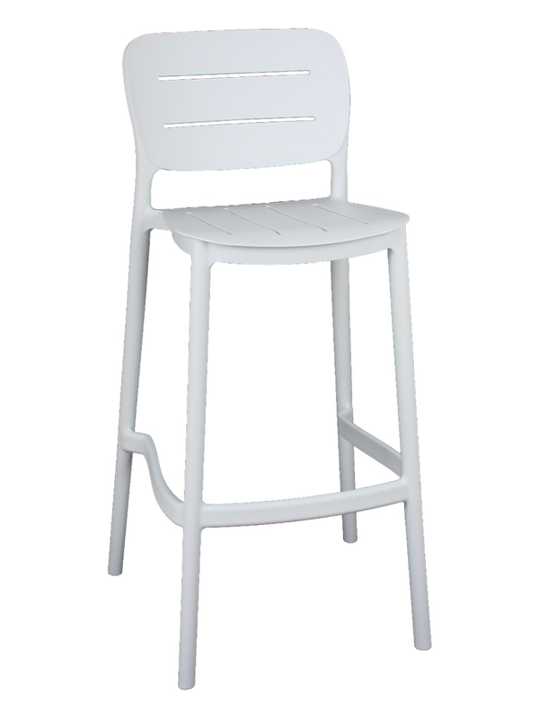 986764 Tabouret de bar en polypropylène blanc – 48 x 50 x 103,6 cm – Image 1