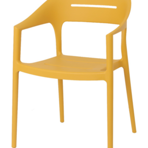 Fauteuil de jardin en polypropylène jaune moutarde – 53,5 x 56 x 83 cm