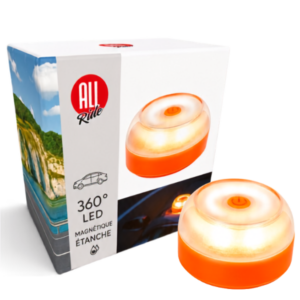 Balise lumineuse d'urgence SOS V16 LED 360° magnétique étanche ALL RIDE 8 x 8 x 4 cm