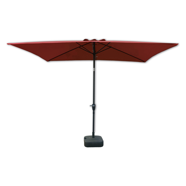 Parasol de jardin 3 x 2 m structure gris foncé toile bordeaux