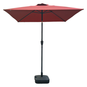 Parasol de jardin 2 x 2 m structure gris foncé toile bordeaux