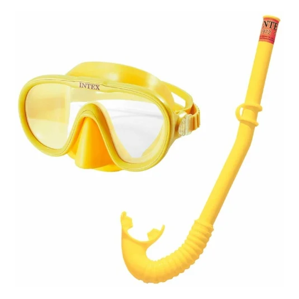 Masque et tube de natation en Polycarbonate 2 coloris assortis