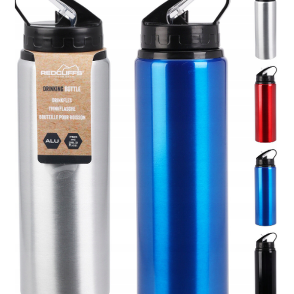 Bouteille d'eau en aluminium 7 x 25 cm 750 ml Coloris assortis