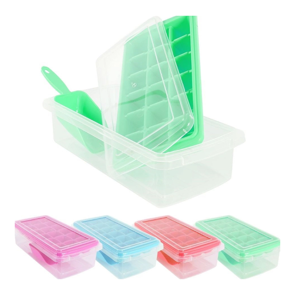 Bac à glaçons avec cuillère en polypropylène Coloris assortis