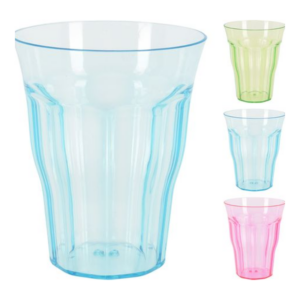 Mug en verre 9x10,6cm 3 coloris assortis