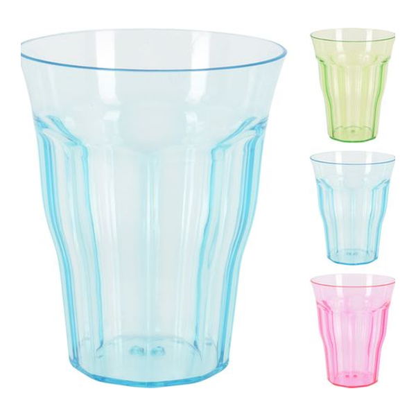 Mug en verre 9x10,6cm 3 coloris assortis