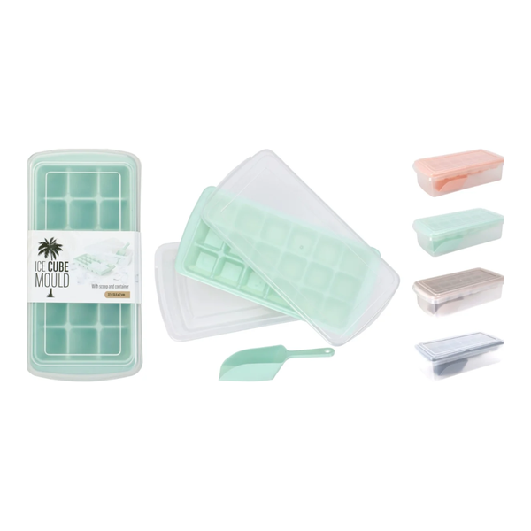 Bac à glaçons avec cuillère en polypropylène Coloris assortis