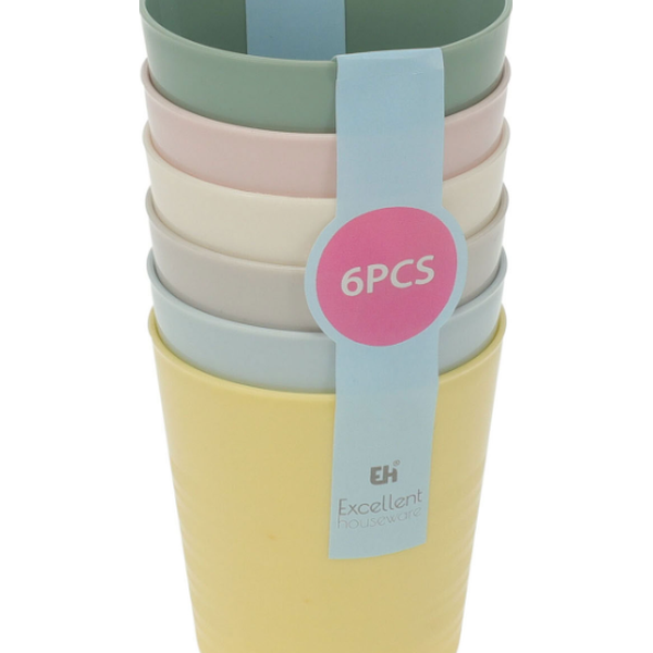 Lot de 6 assiettes en polypropylène coloris assortis