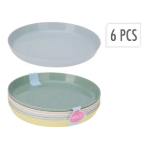 Lot 6 assiettes 18,5 cm en polypropylène Coloris assortis