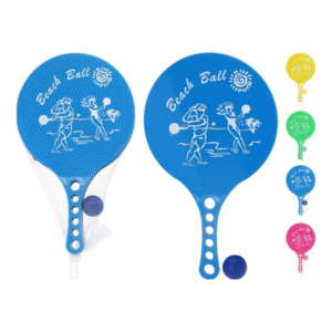 Set de raquettes de plage en polypropylène 4 coloris assortis