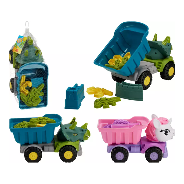 Camion de plage avec accessoires 7 pièces 2 modèles assortis