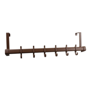 Patère pour porte à 6 crochets marron