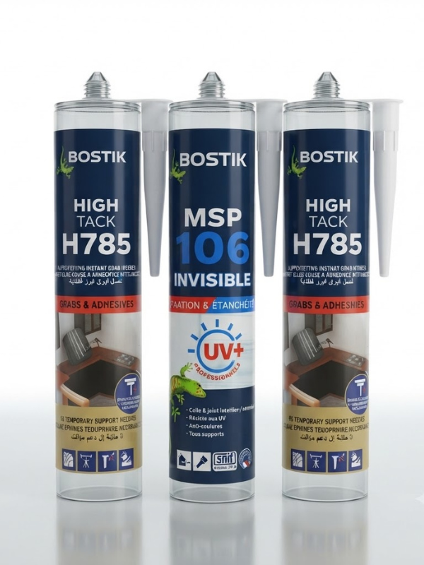 984553 Pack de Colle Bostik MSP 106+2 cartouches high tack H785 – Image 1