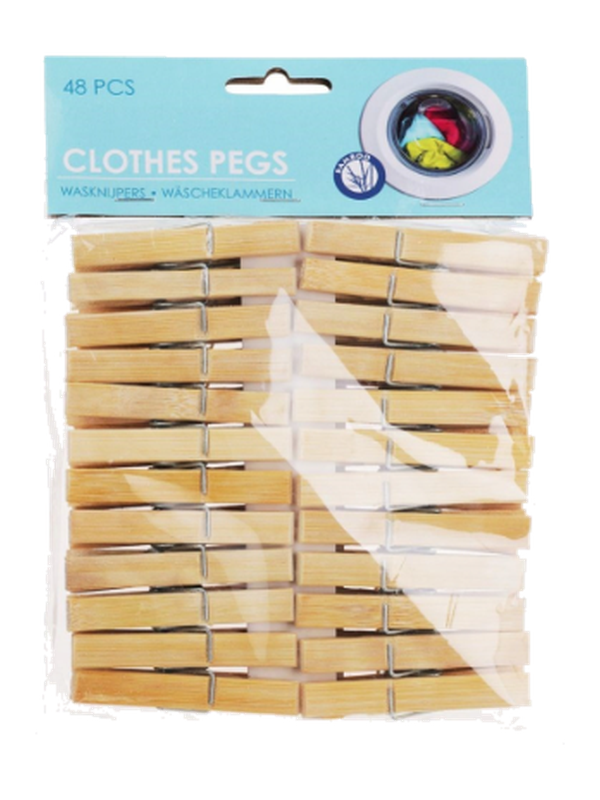 986129 Pince à linge en bambo 48 pièces – Image 1