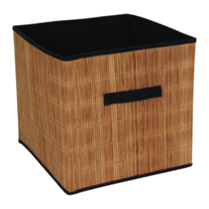 Panier de rangement pliant bambou 33x32x31cm