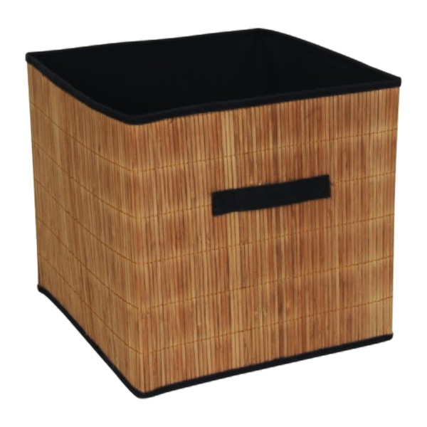 Panier de rangement pliant bambou 33x32x31cm