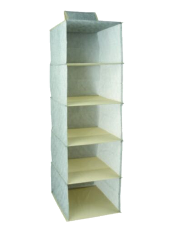 986800 Rangement à suspendre 5 compartiments 28x28x95cm gris – Image 1