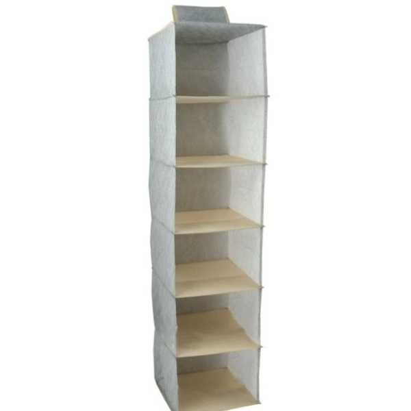 Rangement à suspendre 6 compartiments 28x28x112cm gris