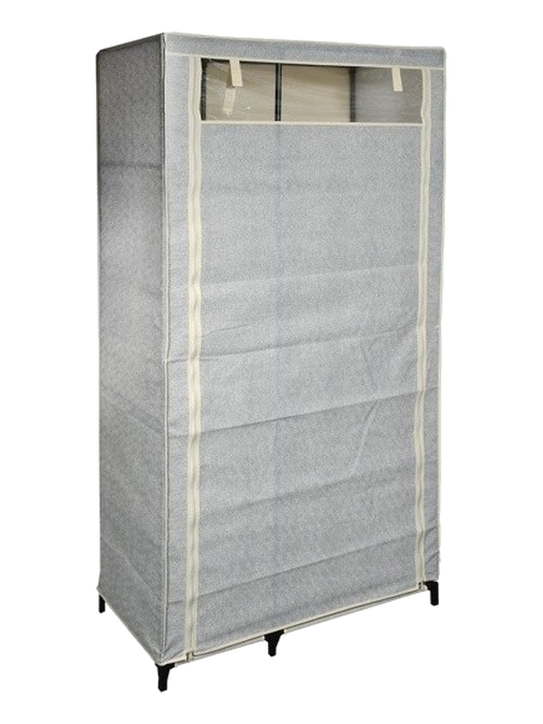 986803 Penderie avec étagères polypropylène 90x45x178 cm gris – Image 1