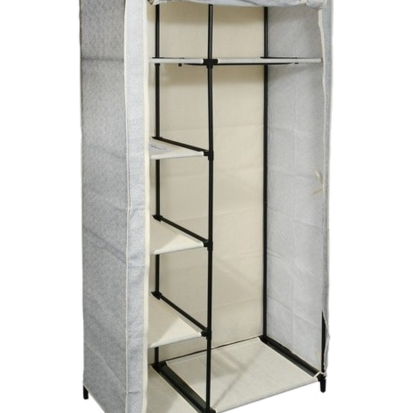 Penderie avec étagères polypropylène 90x45x178 cm gris