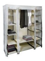 Penderie avec étagères polypropylène 135x45x175 cm gris
