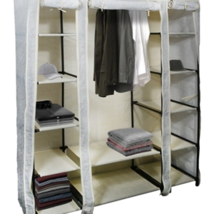 Penderie avec étagères polypropylène 135x45x175 cm gris
