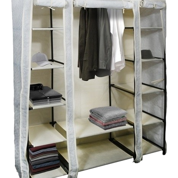 Penderie avec étagères polypropylène 135x45x175 cm gris
