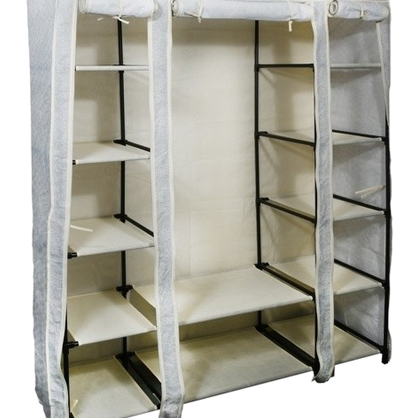 Penderie avec étagères polypropylène 135x45x175 cm gris
