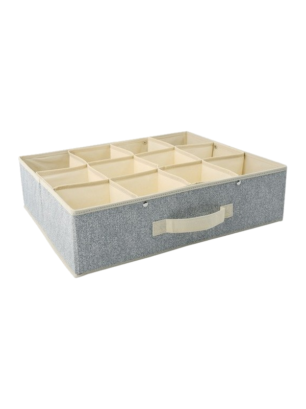 986810 Panier de rangement 12 compartiments 45x36x12cm gris – Image 1
