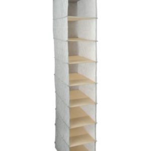 Rangement à suspendre 8 compartiments 18x30x105cm gris