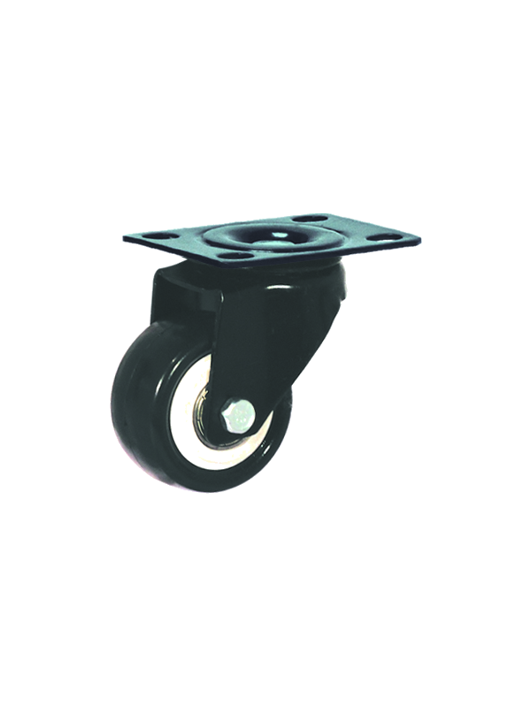 Roue pivotante polypropylène noir 42x21 mm