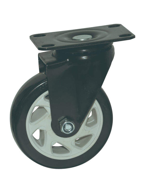 Roue pivotante polypropylène noir 75x31 mm
