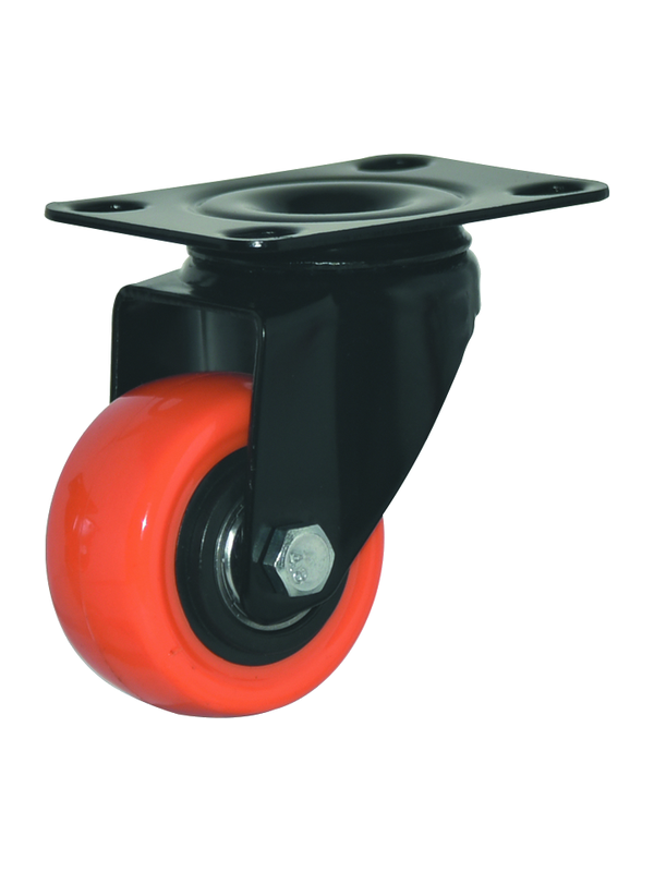 Roue pivotante en polypropylène orange 50x24 mm