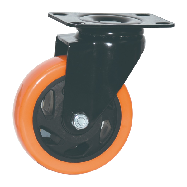 Roue pivotante en polypropylène orange 75x31 mm