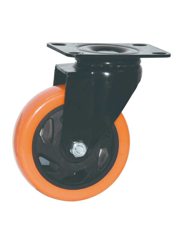 Roue pivotante en polypropylène orange 75x31 mm
