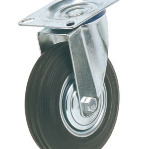 Roue pivotante industrielle legere caoutchouc 125x33 mm
